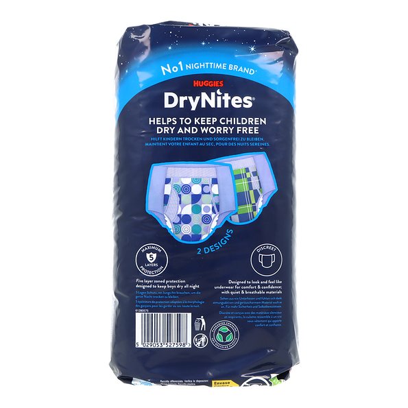 Calça de pijama Drynites 8-13 anos 30-48 kg 9 unidades menino