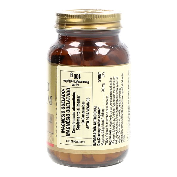 Solgar Magnésio Quelatado 100 Comprimidos