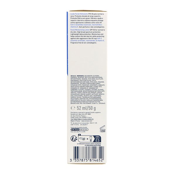 Cerave Locion Hidratante De Rostro Spf50 52 ml