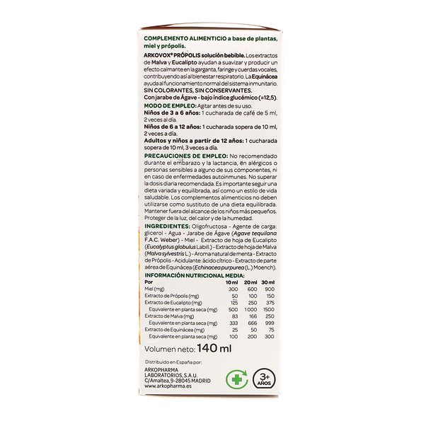 Arkovox Propolis Solucion Bebible 140 ml