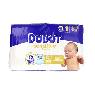 Dodot Protection Plus Sensitive Talla 1 2-5kg 58 Unidades