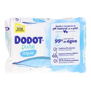 Lenços Umedecidos Dodot Aqua Pure Baby 3 x 48 Unidades