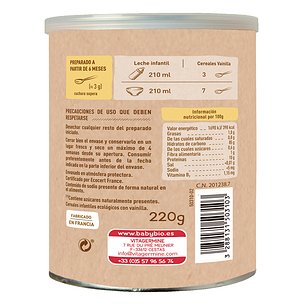 Babybio Cereales Vainilla & Quinoa +6m 220 g 2