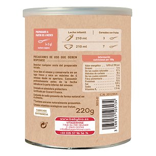 Babybio Cereales 3 Frutas Con Quinoa Bio +6m 220g 2