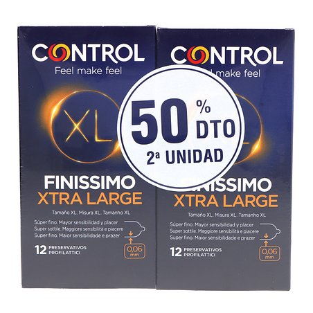 Control Preservativos Finissimo Xl 2x12 Unidades Promo