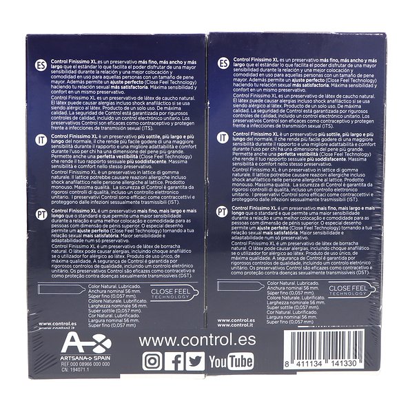 Control Preservativos Finissimo Xl 2x12 Unidades Promo