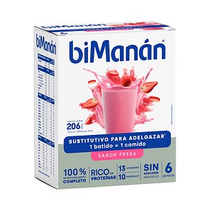 Bimanan Beslim Shake mit Erdbeergeschmack, 6 Beutel