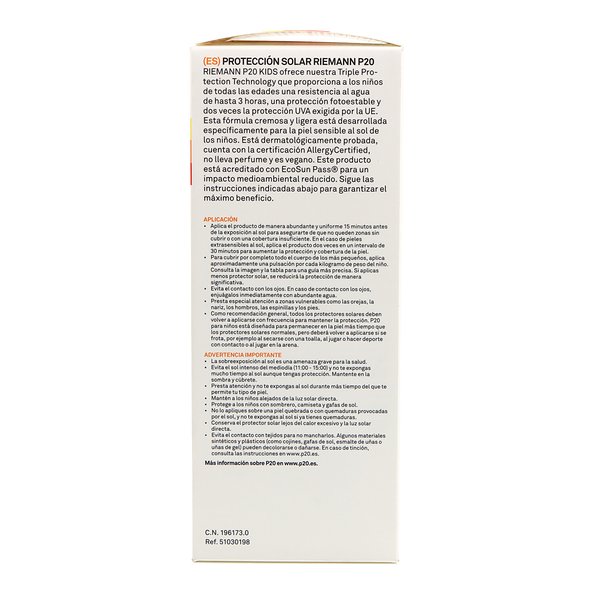 Riemann P20 Spf50 Protector Solar Niños 200 ml