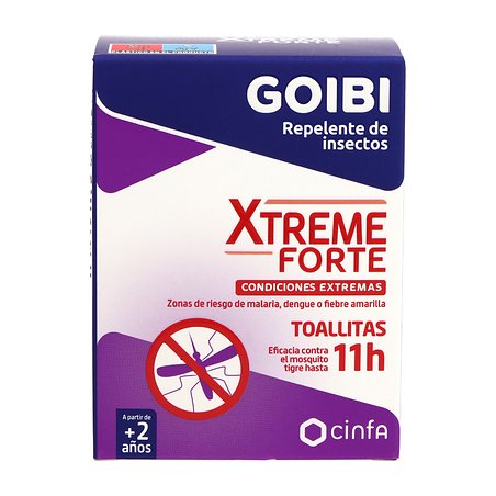 Lenços umedecidos anti-mosquito Goibi Xtreme Forte 16 unidades