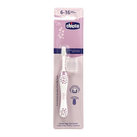 Escova de dentes rosa Chicco 6m