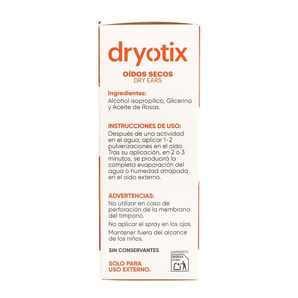Spray eliminador de umidade para ouvidos Dryotix 30ml