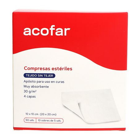 Acofar Aposito Esteril Tejido Sin Tejer 10x10cm 50 Unidades