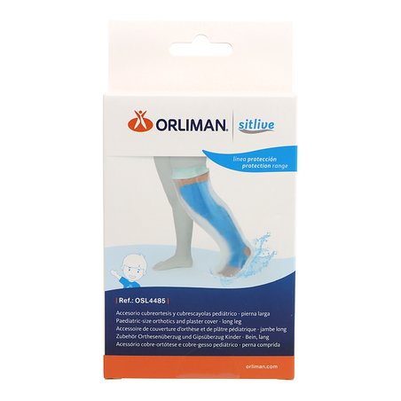 Órtese de perna pediátrica e cobertura de gesso L