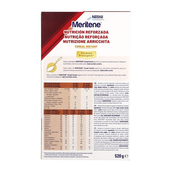 Meritene Cereal Instant Cereales Con Cacao 1 Bolsa 520 g