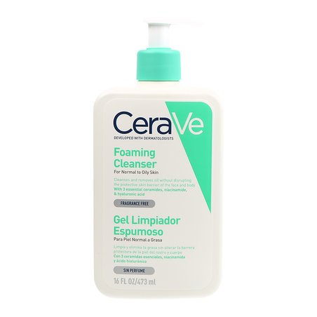 Cerave Gel Limpiador Espumoso Piel Normal Grasa 473ml
