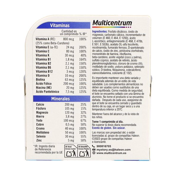 Multicentrum Hombre 30 Comprimidos