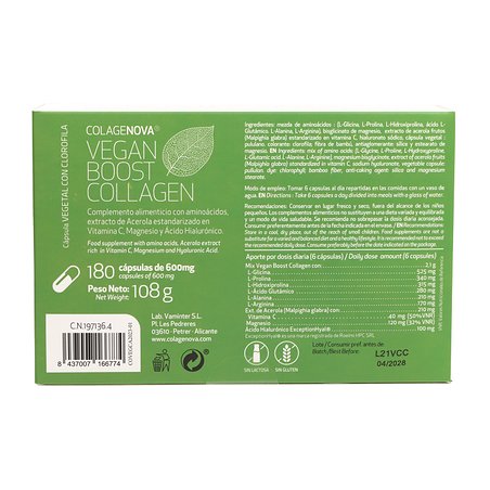 Colagenova Vegan Boost Collagen 180 Capsulas