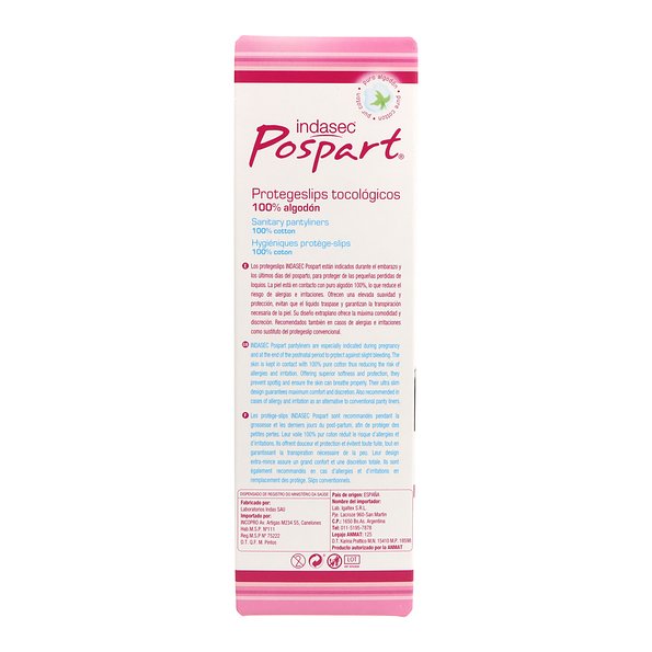 Indasec Pospart Algodon Protegeslips 24 Uds