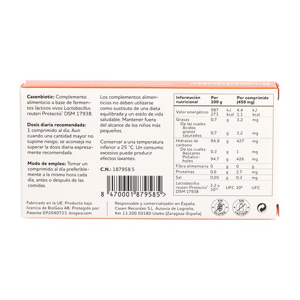 Casenbiotic 30 Comprimidos Sabor Morango