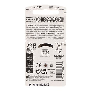 Pilas Audifono Rayovac 312 Marron 6u 2