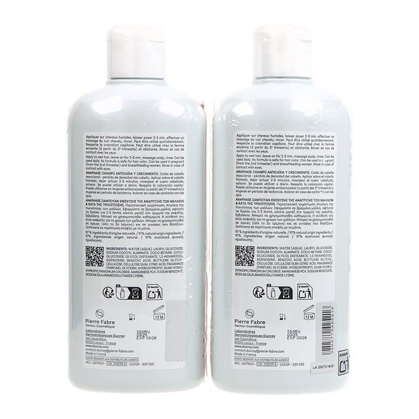 Ducray Anaphase Champu Anticaida Y Crecimiento 400 ml + 400ml Promo