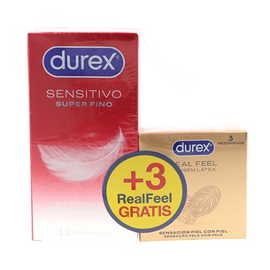 Durex Sensitive Condoms Total Control 12 + Real Feel 3 Promo