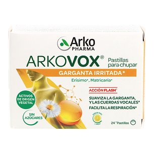 Arkovox 24 Pastillas Sin Azucar Sabor Miel Y Limon
