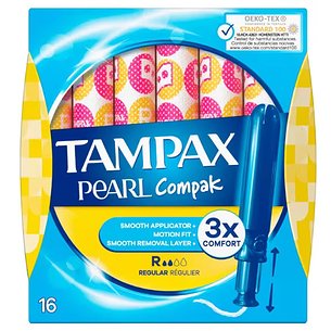 Tampões Tampax Compak Pearl Regular 16 unidades