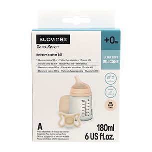 Suavinex Zero Set Biberon 180ml + Chupete -2-2 Fair Tone Promo