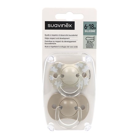Suavinex Chupete Fisiologico Silicona 6-18m X2