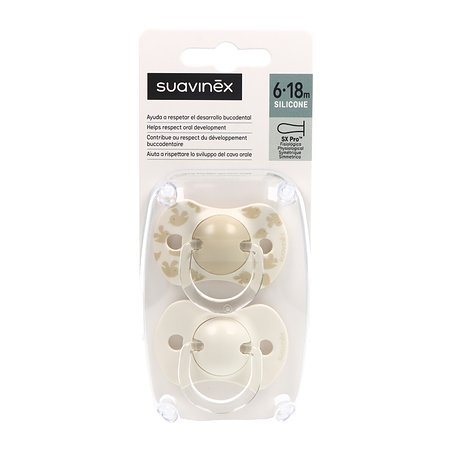 Suavinex Chupete Fisiologico Silicona 6-18m X2