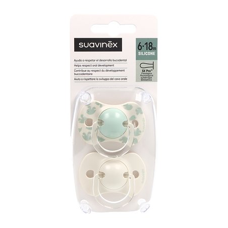 Suavinex Chupete Fisiologico Silicona 6-18m X2
