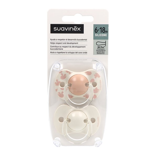 Suavinex Chupete Fisiologico Silicona 6-18m X2