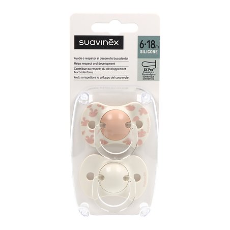 Suavinex Chupete Fisiologico Silicona 6-18m X2