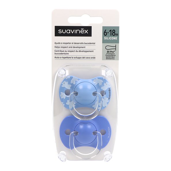 Suavinex Chupete Fisiologico Silicona 6-18m X2