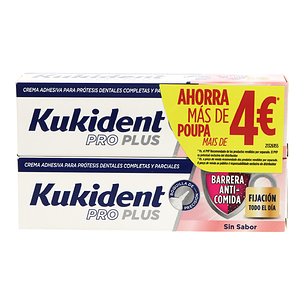 Kukident Pro Plus Barrera Anticomida Sin Sabor 2x40 g Promo