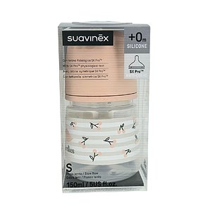 Mamadeira Suavinex com bico de silicone fisiológico Sx Pro +0m Fluxo Lento 150ml