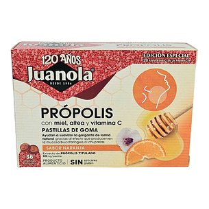 Juanola Propolis Miel Altea Y Vitamina C 36 Pastillas  Naranja
