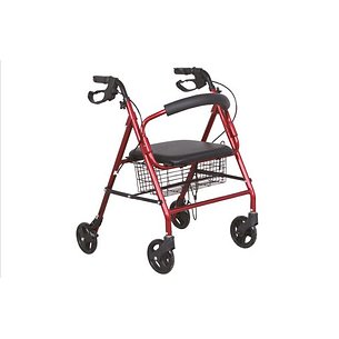 Andador Rollator de alumínio com freio de estacionamento e 4 rodas Ref. 827089 U352